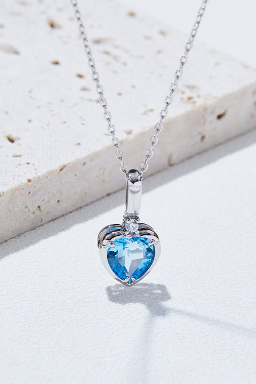 Topaz Heart Pendant Necklace - Etsy