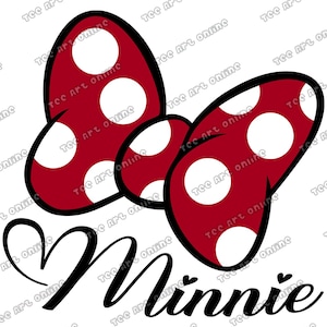 Cute Minnie Bow PNG, Mouse Bowtie Design, Cartoon Character Design, Family Matching Design, Fun and Stylish Digital File, Download PNG