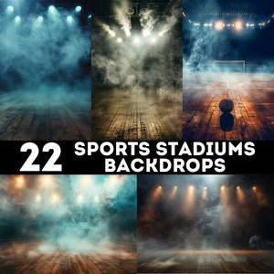 Sport Football NFL Basketball Baseball Soccer Stadium Smoke Digital Backdrop, Photoshop Background, Digital Backdrop