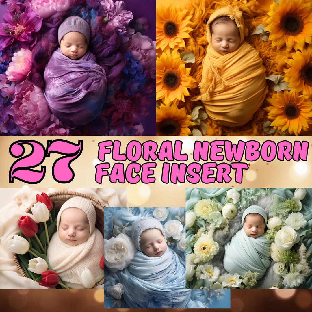 Floral Flower Newborn Digital Backdrop Photography Background - Etsy