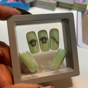 Medium square Press on nails | Glue on nails | medium square shape nails | gifts | coffin glue on nails