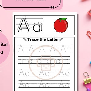 Alphabet Tracing Worksheet | Letter A | Alphabet Tracing PDF | Handwriting Letters Tracing | Printable Handwriting Practice | Alphabet Trace