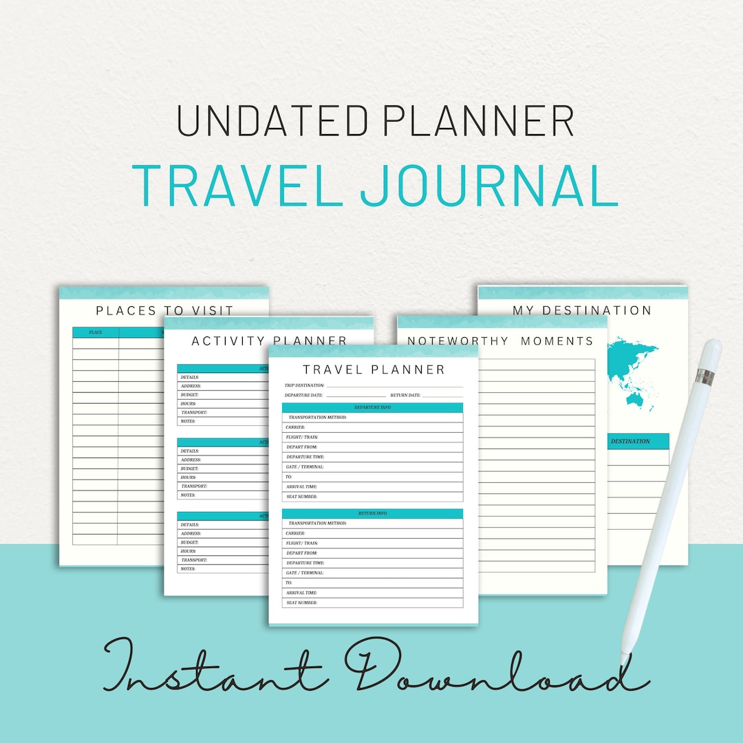 Minimalist Travel Planner Printable Planner Trip Organizer - Etsy