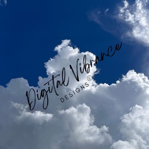 Serene Blue Sky with Clouds Digital Wallpaper Instant Download