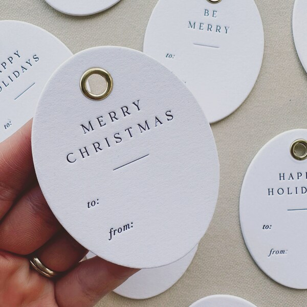 Letterpress Gift Tags | Christmas Gift Tags | Holiday Gifts | Minimalist Gift Tag | Luxury Tag | Modern Gift Tag |