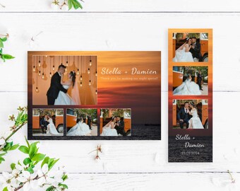 Sunset Photobooth Template, Printable Photo Strip, Edit with TEMPLETT, Instant Download