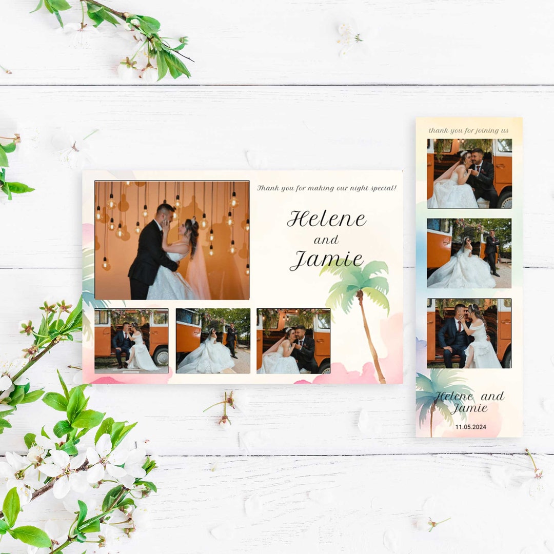 Photo Booth Template.pdf Photobooth Template, Printable Photo Strip, Edit With TEMPLETT, Instant ...