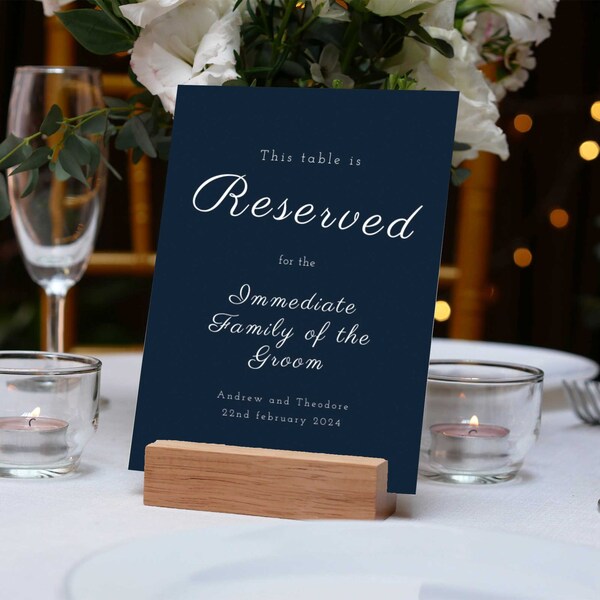 Reserved Sign Template, Printable Invitation, Wedding Invitation, Edit with TEMPLETT, Instant Download