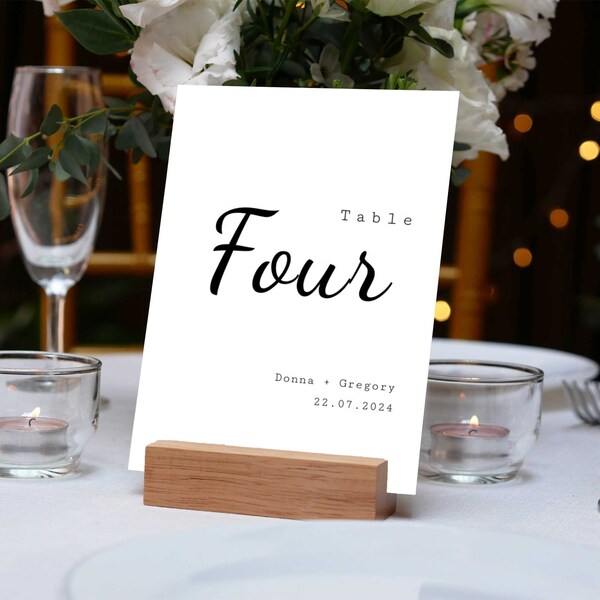 Table Number Template, Printable Sign, Wedding Table Sign, Edit with TEMPLETT, Instant Download