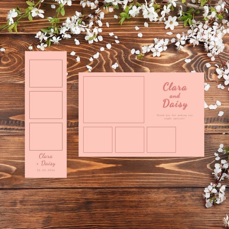 Photo Booth Template.pdf Photobooth Template, Printable Photo Strip, Edit With TEMPLETT, Instant ...