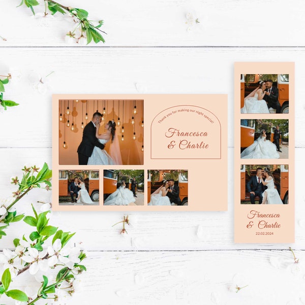 Terracotta Wedding Photobooth Template, Photobooth, Printable, Edit with TEMPLETT, Instant Download