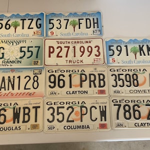 Plates: Georgia, South Carolina, Mississippi, Alabama