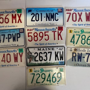 Plates: New England (MA, CA, NH, Maine, Connecticut)