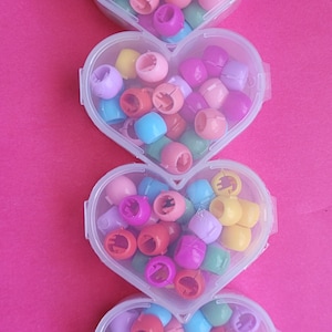 Colorful Hair Bead Accessories- Beads for Hair-Hair Beads -Beaded Hair Jewelry- Kids Hair -Hair Bead Accessories-Gift-Heart Accessorie box