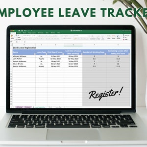 Employee Leave Spreadsheet Template Excel Template Business Template Annual Leave Tracker Template Employee Absence Tracker Template Excel