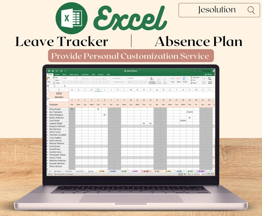 Leave tracker excel template 100 employee absence tracker leave