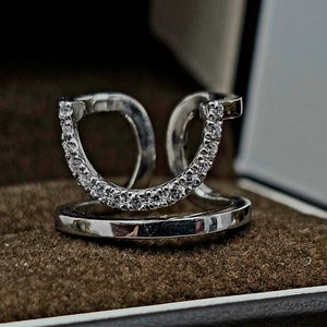 Fingerspitze Ring zierliche Diamant Ring Sterling Silber Nagel Ring Geschenk für Frauen Gold Filled Nagel Ring verstellbarer Hufeisen Nagel Ring