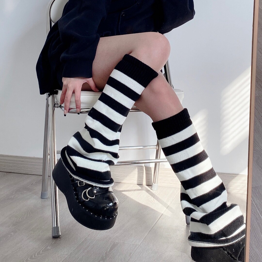 3 Colors Harajuku Retro School Girl Leg Warmer Long Baggy Etsy