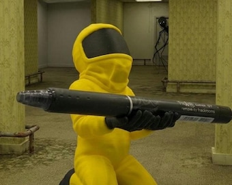 Backrooms Async Researcher A24- Yellow Hazmat Suit Guy Pen Holder, Backrooms Inspired 3D Printed