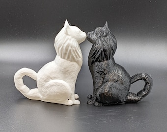 Salero y pimentero con forma de gato, Maine Coon, impreso en 3D