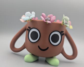 Bassie Dandy's World Planter, Soporte de clip de papel, Organizador de corbatas para el cabello, Regalo de decoración de la habitación Bassie, Impreso en 3D