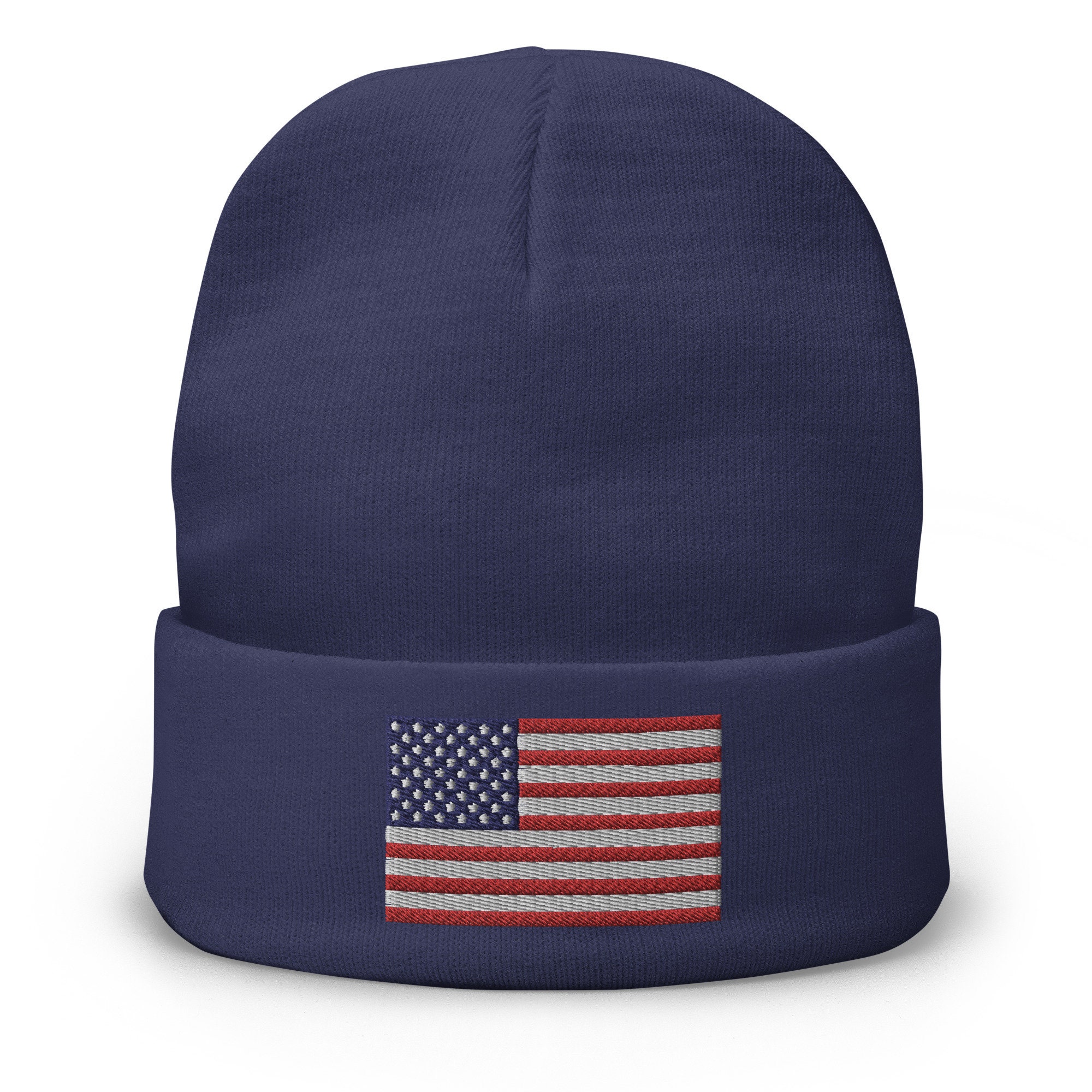 Stars & Stripes Cozy: USA Flag Embroidered Beanie Collection 