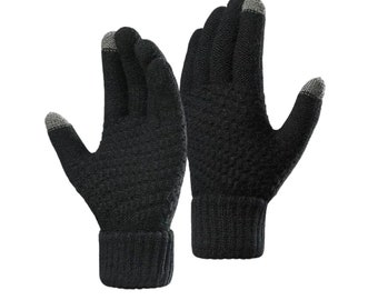 Cozy Winter Wool Gloves - Windproof and Touchscreen-Ready for Outdoor Comfort