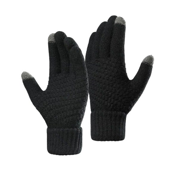 Cozy Winter Wool Gloves - Windproof and Touchscreen-Ready for Outdoor Comfort