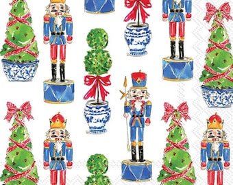 SHIPS FREE Nutcracker/ Topiary Napkin