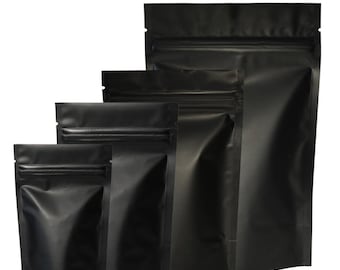 Matte Black Stand-Up Grip Seal Pouch: BPA-Free Food Packaging