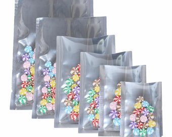 100 Clear Silver Food Bags: Mylar Heat Seal Pouches, BPA Free