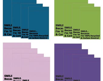 60 Mixed Size Recycled Mailer Bags: Colorful Parcel Shipping Envelopes (Carbon Neutral)