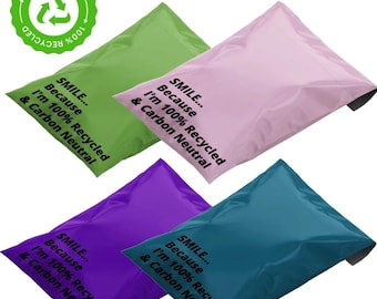 50x Mailer Bags Mailing Envelope Made From 100% Recycled Material Colourful Parcel Shipping Mailer