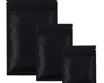 Matte Black Gripseal Food Bags Zip Seal Lock Mylar Flat Pouch Bpa Free Packaging