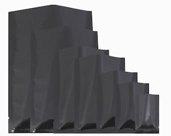 100x Matte Black Open Top Heat Sealant Bags Flat Pouch Bpa Free Food Packaging