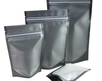 Black Matte Stand Up Pouch: Clear Gusset Gripseal Bags