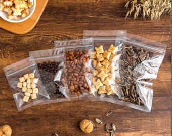 Clear Zip Seal Lock Gripseal Food Bags Flat Pouch Spices Herbs Crafts Packing