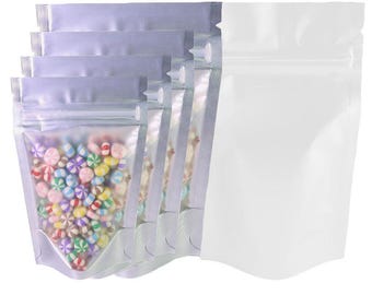 Clear White Stand Up Pouch: Grip Seal Food Packaging