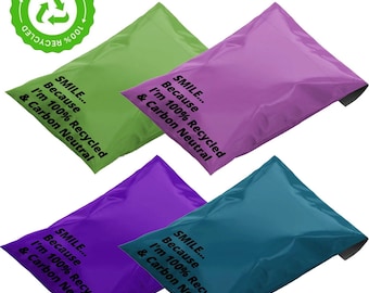 100x Mailer Bags Mailing Envelope Made From 100% Recycled Material Colourful Parcel Shipping Mailer