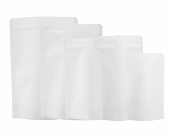 White Craft Paper Gusset Bags: Strong Grip Seal, Food Safe