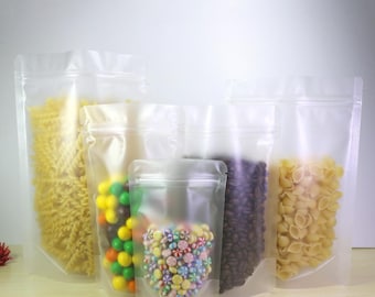 Clear Stand-Up Grip Seal Bags: BPA-Free Food Storage Pouches