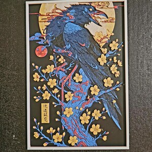 Raben Print auf der Vorderseite des Vollmondes!