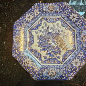 Royal Blue Peacock Japanese Dunner plate