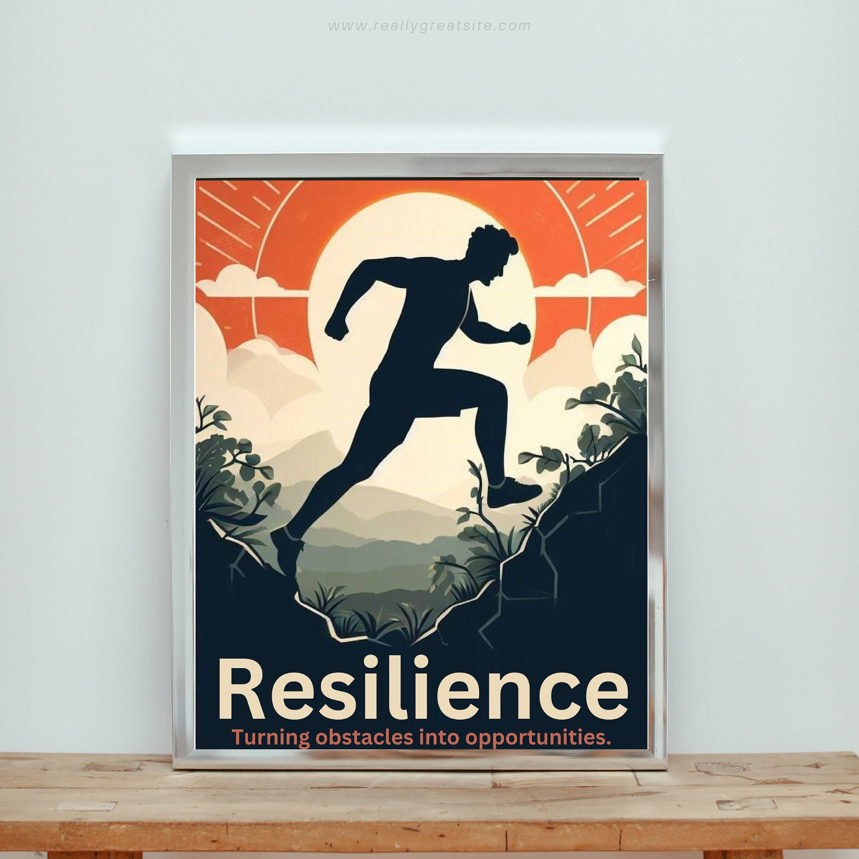 Resilience Motivational Poster Overcoming Obstacles Art Etsy