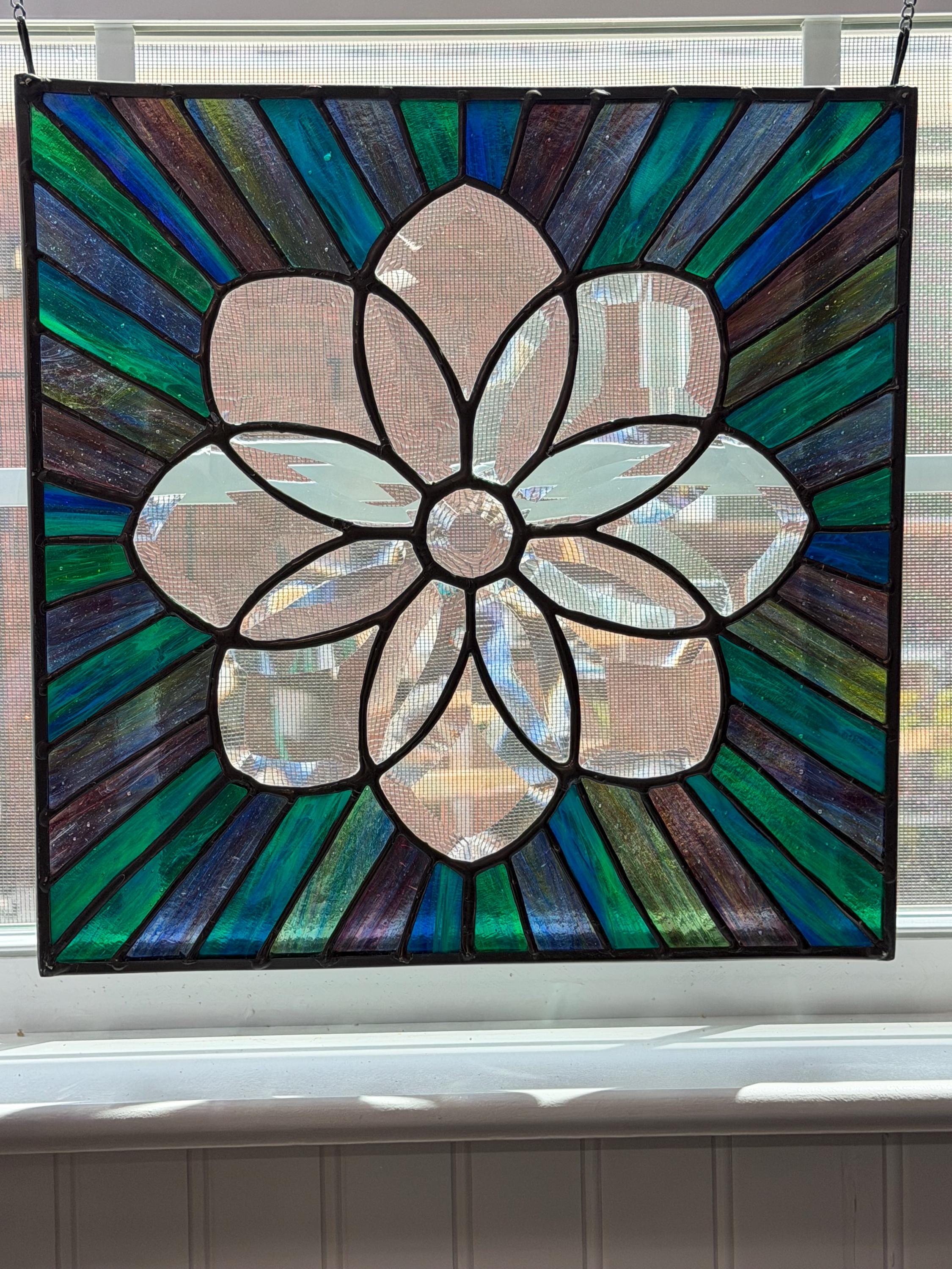 Stained Glass Blues and Greens - Etsy