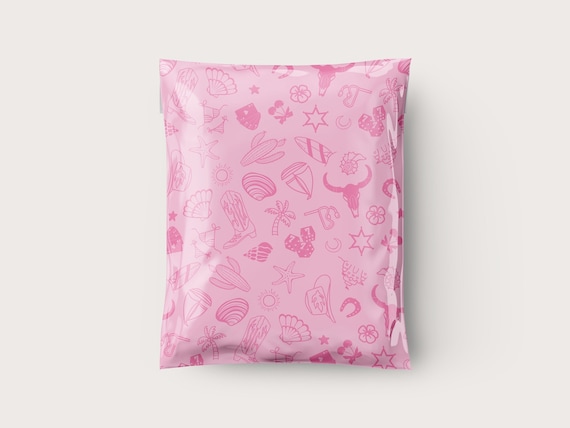 10"x13" Coastal Cowgirl Poly Mailer - Pink Mailing Bag - 3.15mil Thick - Cute Shipping Supplies - Pack of 25-100