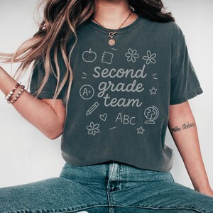 Comfort Colors Second Grade Team Shirt, Back to School Teacher Shirt, Teacher Team Shirt, Cute Teacher Tee, 2nd Grade Teacher Gift Shirt
