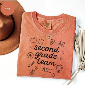 Comfort Colors Second Grade Team Shirt, Back to School Teacher Shirt, Teacher Team Shirt, Cute Teacher Tee, 2nd Grade Teacher Gift Tee