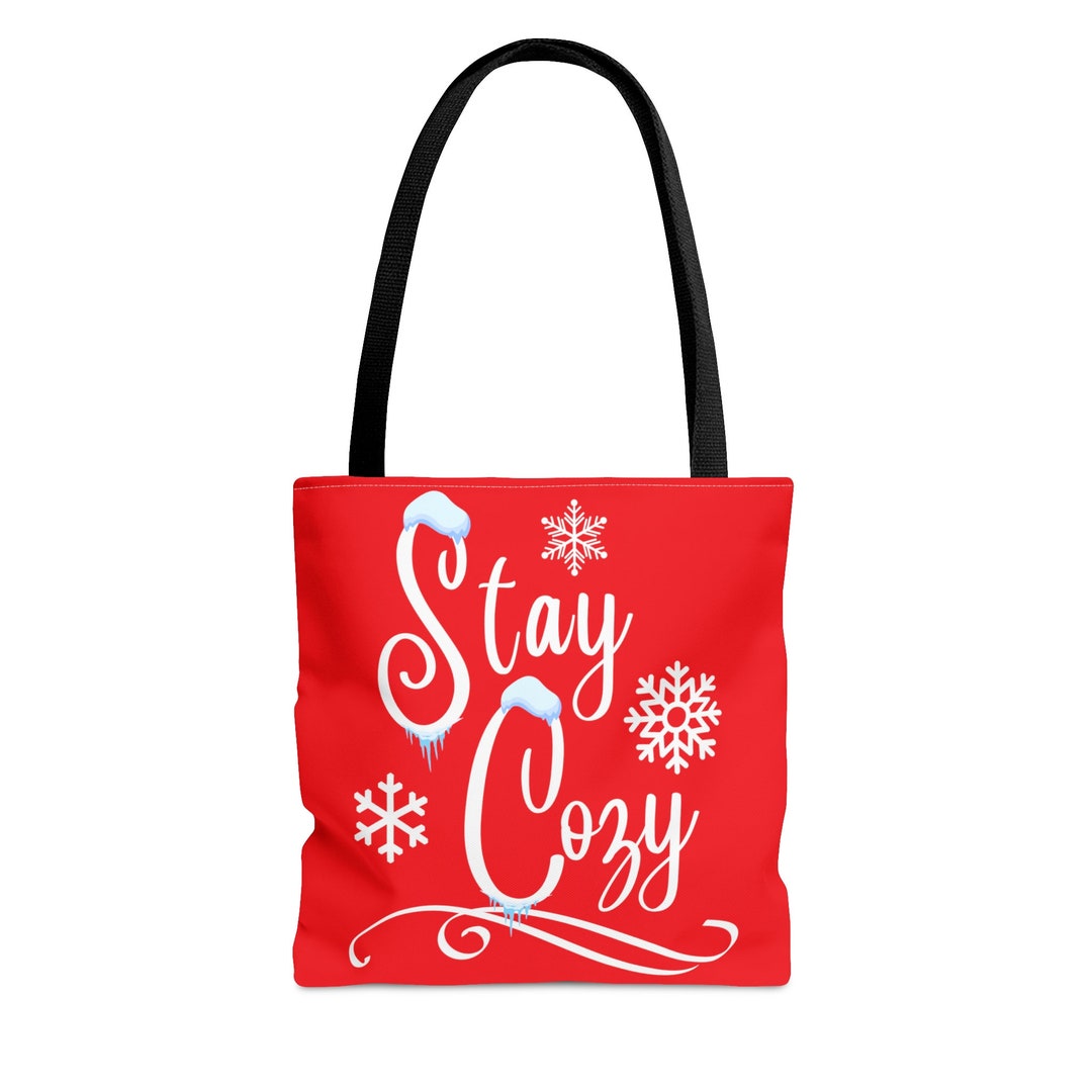 STAY COZY Tote Bag Snowflake Design Christmas Winter Gift - Etsy