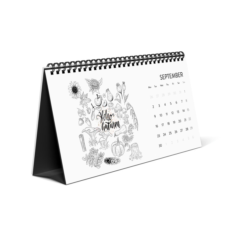 Hand Drawn Art Calendar 2024 Decoration Calendar 2024 Etsy